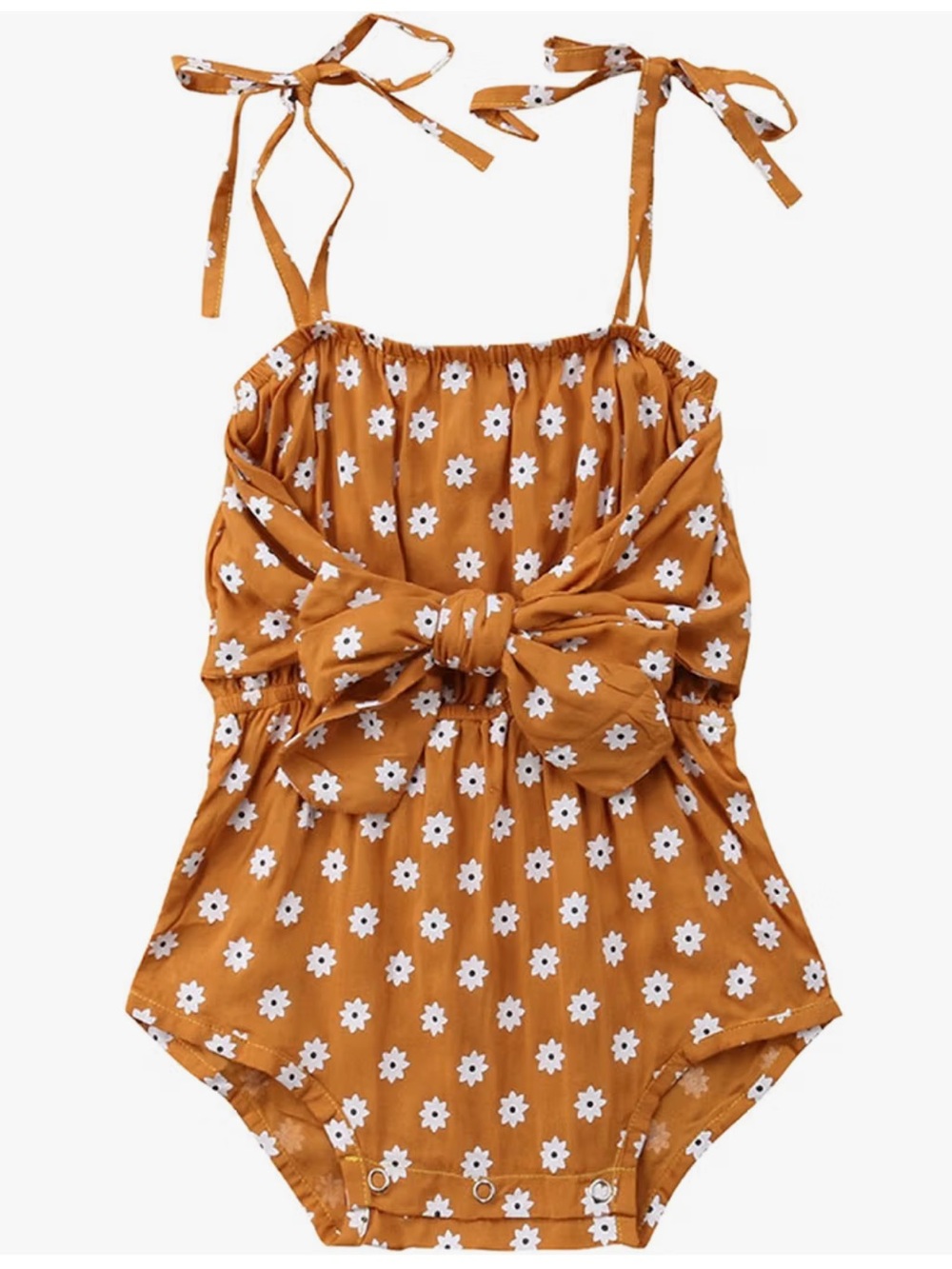 Girls Rust Floral One-Piece Romper Body Suit 6-12M